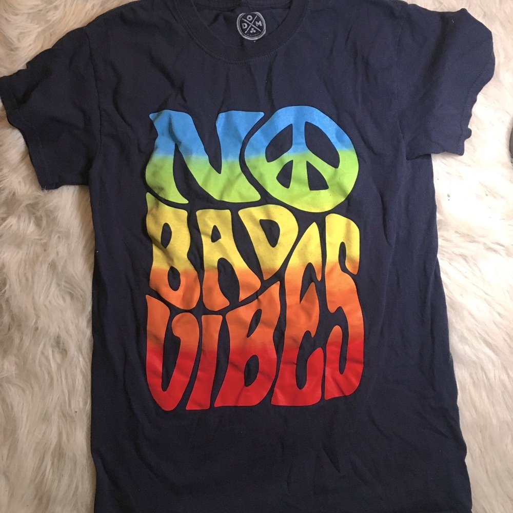 Navy Blue No Bad Vibes T-Shirt